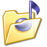 An image of a folder with a music note in it.